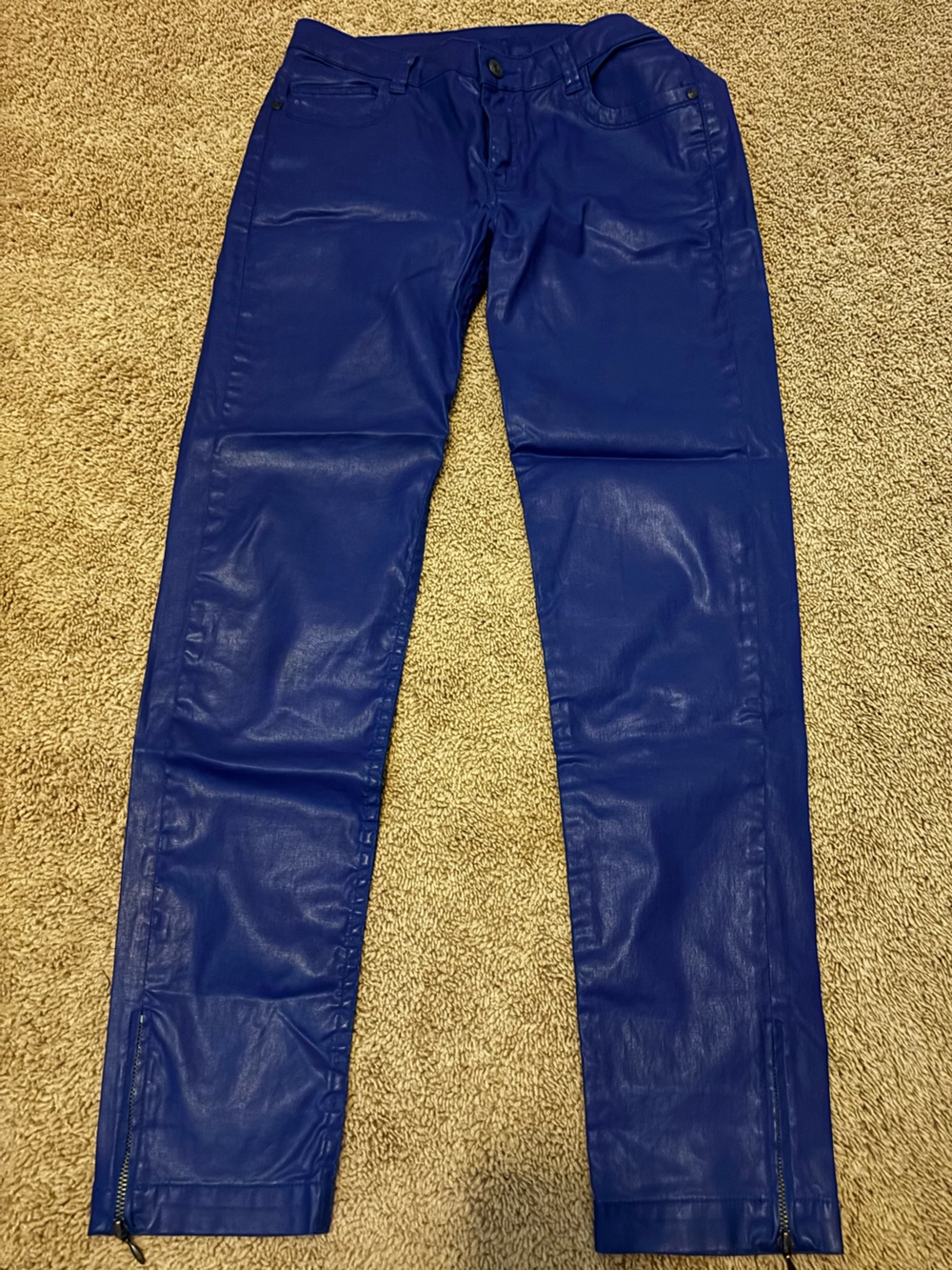 Anne Fontaine Blue Coated Skinny Jeans
